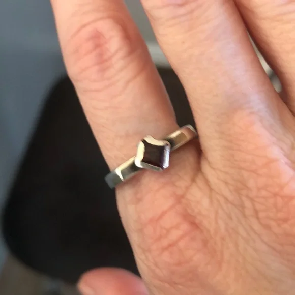 Sterling Angular Ring with Brown Red Stone Sz 9.5 - Picture 5 of 5